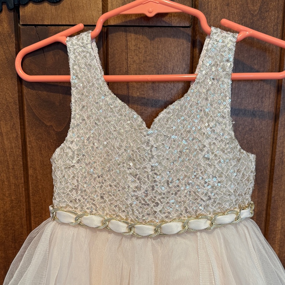 American Princess Sparkling Cream toddler Dress - Picture 2 of 6